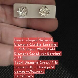 Brand New Real Natural Diamond Earrings in k18 Japan White Gold
